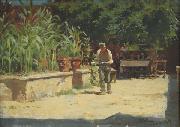 Peder Severin Kroyer, The Garden at Albergo del Liri in Sora. the Abruzzi